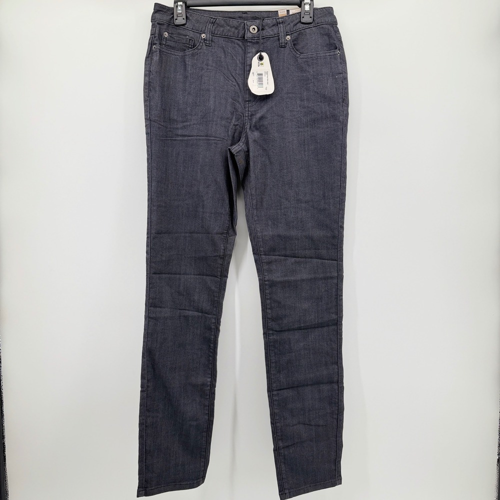Prana‎ Women 8 Dark Grey Organic Cotton Blend Slim Leg Stretch Denim Jeans NEW